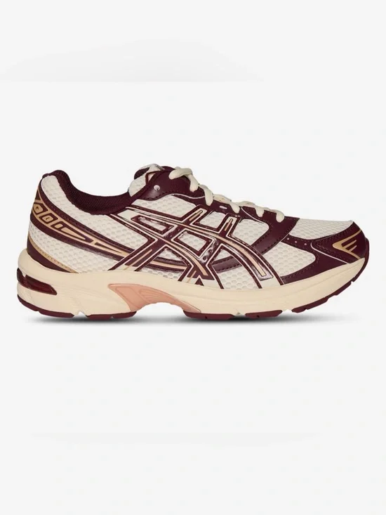 ASICS Women's Cream and Burgundy Athletic Running Shoes