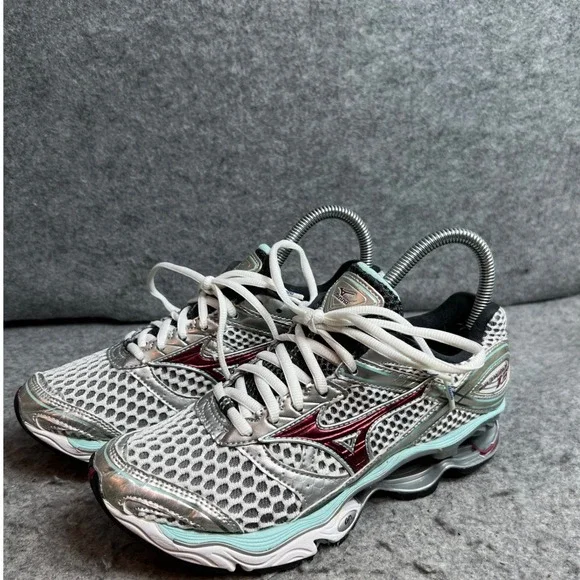 Mizuno Wave Creation 13 Womens Running Shoes Silver Red White Sneakers Size 7