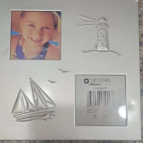 Silver Photo Frame with Nautical Accents