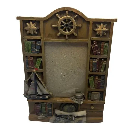 Beachcombers Nautical Bookshelf Ship Kick Stand Back Coastal