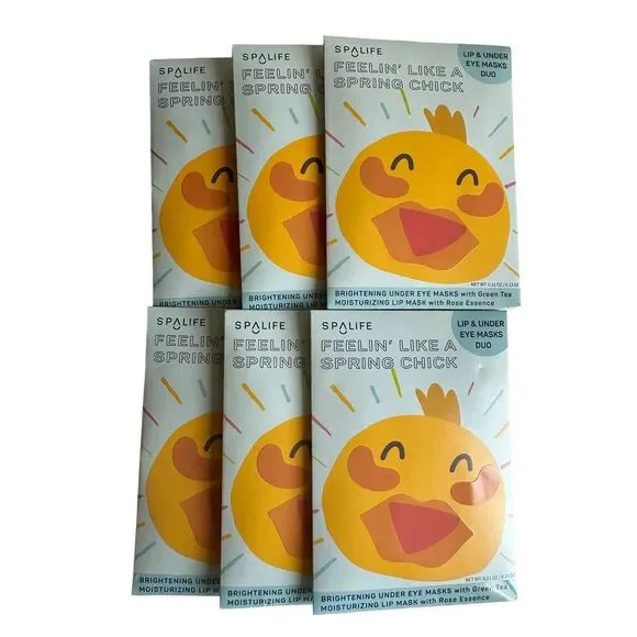 6x ‎ SpaLife Feelin Like A Spring Chick Lip & Under Eye Masks Duo New