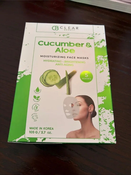 Cucumber & Aloe Moisturizing Face Masks - Green