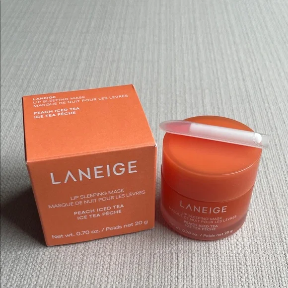 LANEIGE Lip Sleeping Mask Box in peach iced tea