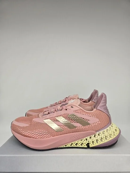 adidas Women's 4DFWD Pulse Wonder Mauve Sandy Beige Acid Red Shoes Size 9