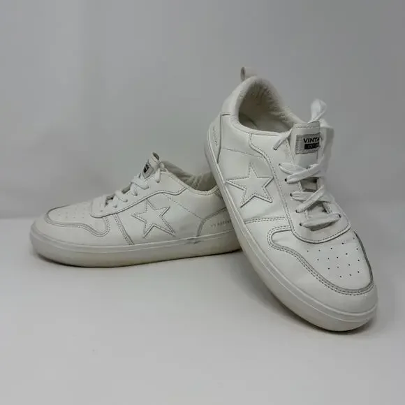 Vintage Havana Aura 15 White Leather Sneakers Size 10