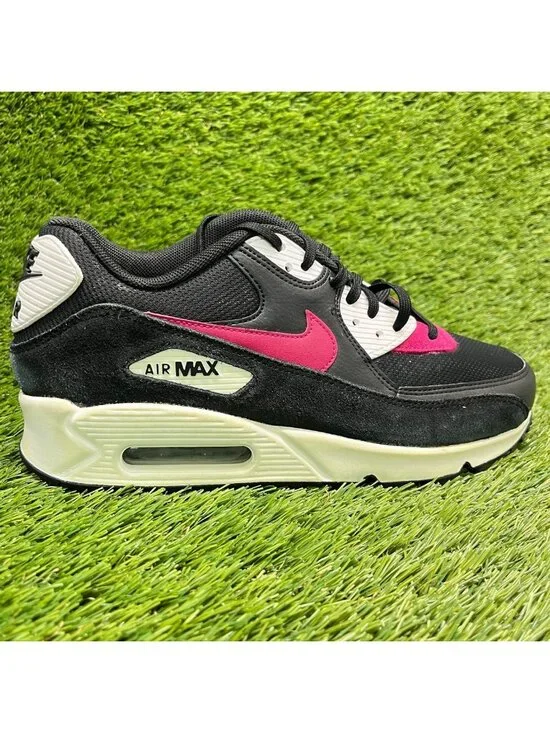 Nike Air Max 90 Womens Size 8 Black White Pink Athletic Running Shoes Sneakers