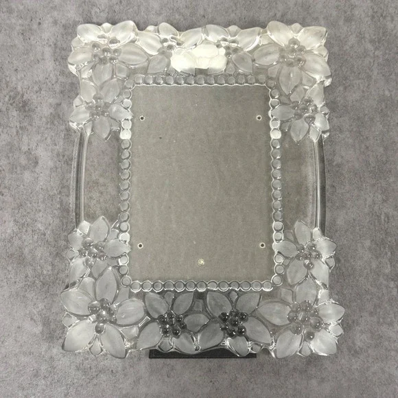 Mikasa Floral Bouquet Crystal Picture Frame Galerie Rahmen 5x7 pic Fancy Flowers