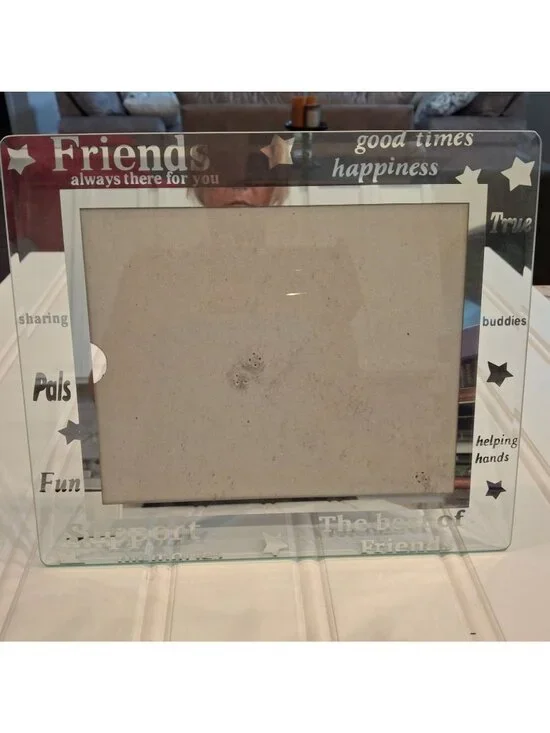 Friends Glass Picture Frame 8x10 Blue Typography Inspirational Home Decor Gift