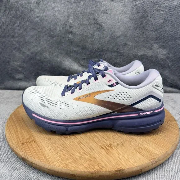 Brooks Ghost 15 Shoes Womens Size 8 White Running Athletic Sneakers 1203801B492