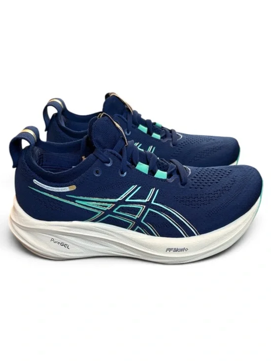 ASICS GEL-Nimbus 26 Running Shoes Women's 6.5 Blue Expanse / Aurora Green