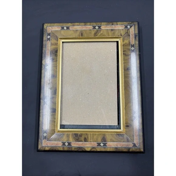 Wood Picture Frame W/ Inlay Accent  3.5