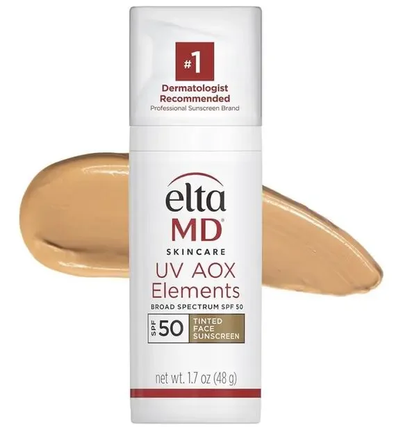 Elta MD UV AOX Elements Broad Spectrum SPF 50 Tinted 1.7oz Hydrating Exp 02/2028