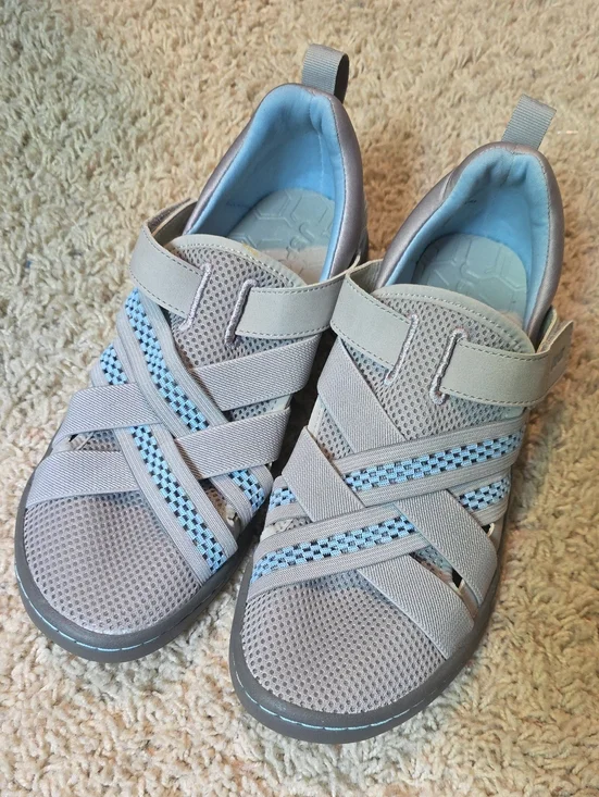 JSport by Jambu Light Gray and Pale Blue Athletic Sneakers Size 8.5