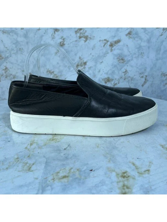 Vince Warren Women's Size 10M Shoes Black White Leather Comfort Fashion Sneakers