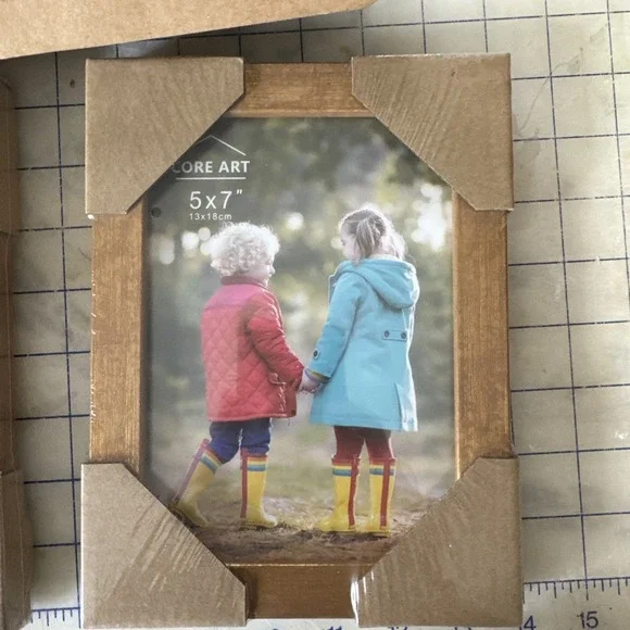 5x7 Picture Frames Set 2 Pack  Gold Trim Core Art  NEW Photos Decoration Sealed