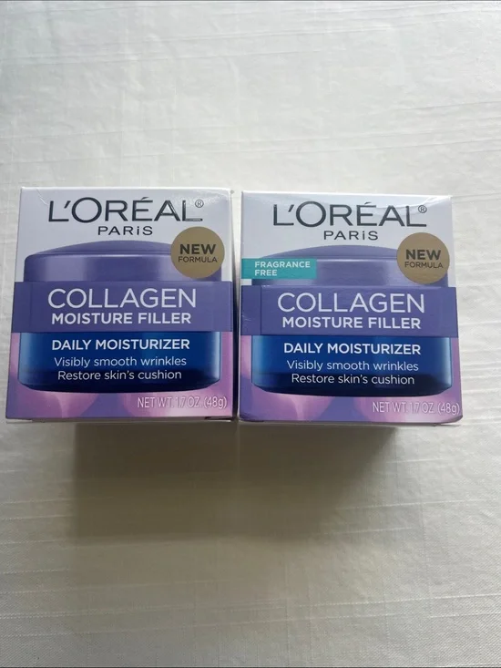 L'Oreal Paris Collagen Moisture Filler Daily Moisturizer Lot of 2 (Regular & Fra