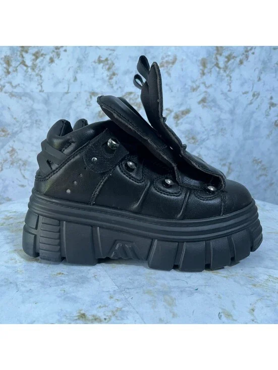 Steve Madden Women's Size 7.5M Shoes Black Chunky Goth Punk Platform Sneakers