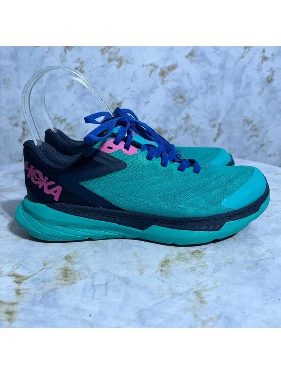 Hoka One One Zinal Women's Size 5.5 Running Shoes Blue Outdoor Vibram Sneakers