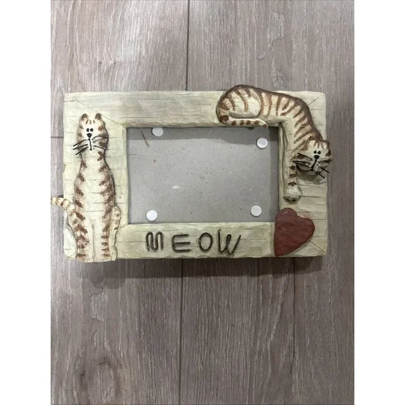 Cute Connoisseur 3D Cat Picture‎ Frame 4 x 6 Inch Meow Heart