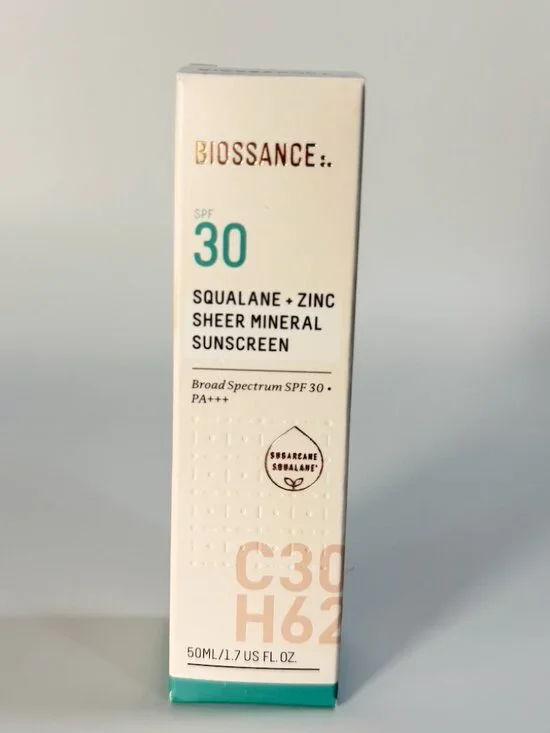 Biossance Squalane + Zinc Sheer Mineral Sunscreen SPF 30 50ml NIB Authentic