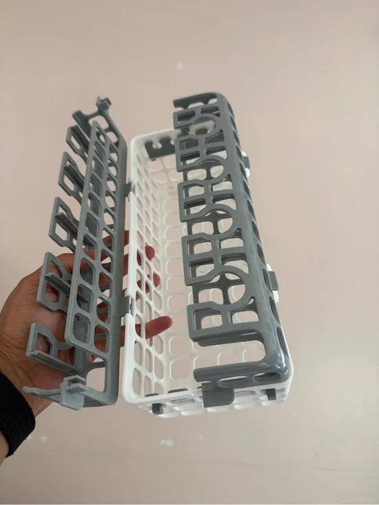 Gray and White Plastic Dishwasher with Storage Caddy