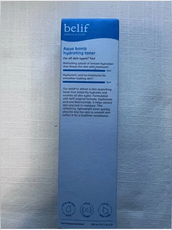 belif Aqua Bomb Hydrating Toner Hyaluronic Acid Niacinamide 200ml NIB⁠