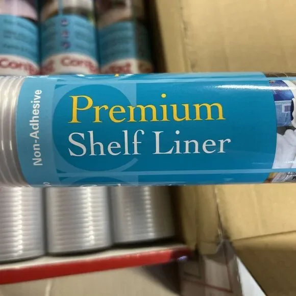 Con-Tact Premium Non-Adhesive Clear Ribbed‎ Shelf Liner 18 in x 4 ft.