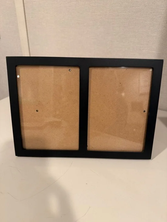 Black Double Photo Frame - Holds Two 5x7  Portrait Photos