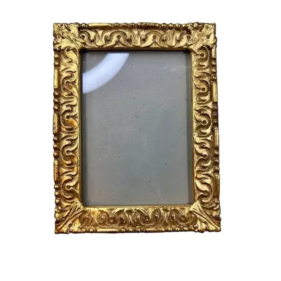 TOBI Gold Ornate Photo Frame Velvet Back Easel Wall Stand Baroque Rococo