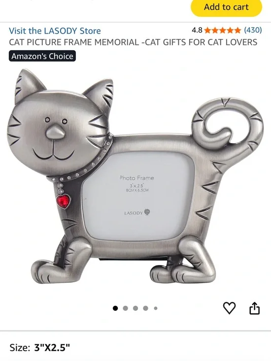 Silver Cat Photo Frame - Silver Cat Picture Frame