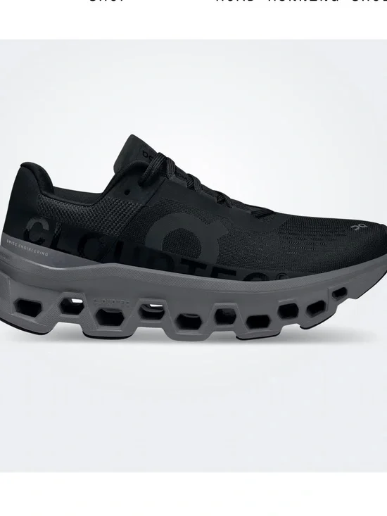 New On Running Cloudmonster Women’s 6.5 Running Shoe - Black/Magnet