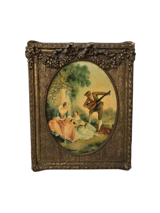 1930s Victorian Ornate Photo Frame Cameo E.J.S. MFG CO Music Hour 6x4