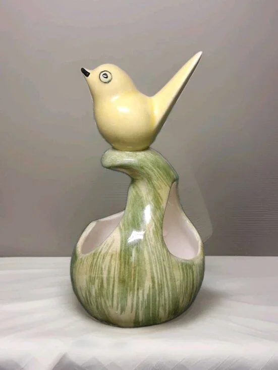 VINTAGE STANGL POTTERY BIRD ON GOURD PLANTER HAND PAINTED GOOD CONDITION