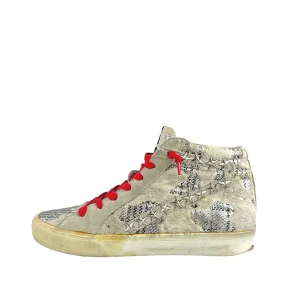 Vintage Havana Women's White Red High Top Trainers Athletic Sneakers Shoes Sz 6