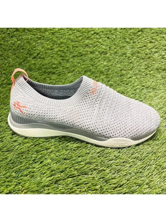 Kuru Stride Womens Size 8 Gray White Peach Athletic Running Shoes Sneakers