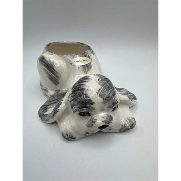 Vintage 50s Puppy Dog Figurine Planter Goldammer Ceramics California Pottery