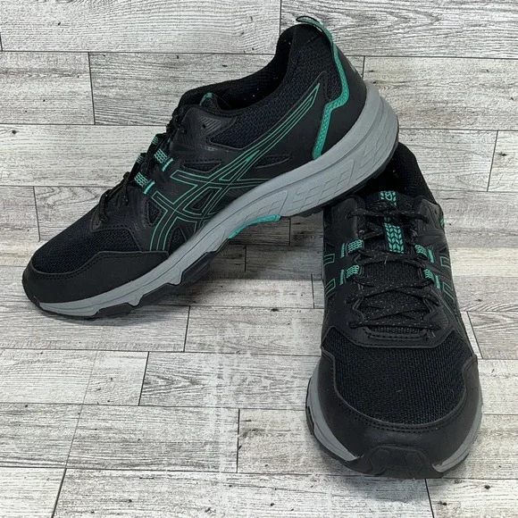 Asics Gel Venture 8 1012B230 Black Green Running Shoes‎ Women Size 9.5