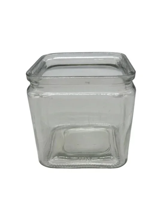 Square Clear Glass Jar vase container READ