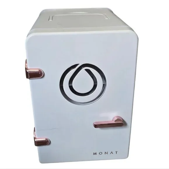 Monat White Mini Fridge with Rose Gold Accents
