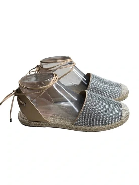 Schutz Glitter Lace-Up Espadrilles - Celinah. Size 9