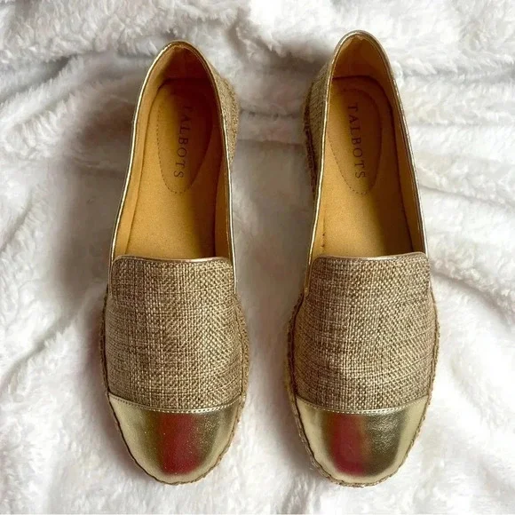 Talbots Izzy Espadrille Flats - Linen - Size 6.5M