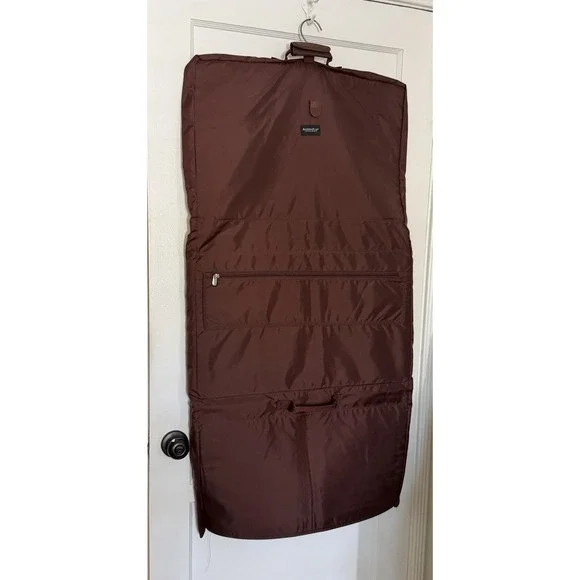 Briggs &‎ Riley Garment Bag Brown Full Zip Nylon Tri-Fold Luggage Full Zip Suit