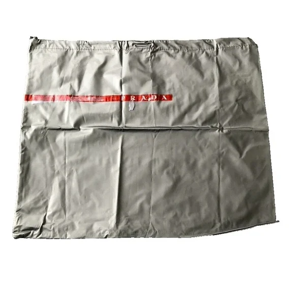 Prada Vinyl Dustbag Handbag & Shoe Protection Authentic Drawstring Bag 19.5x16