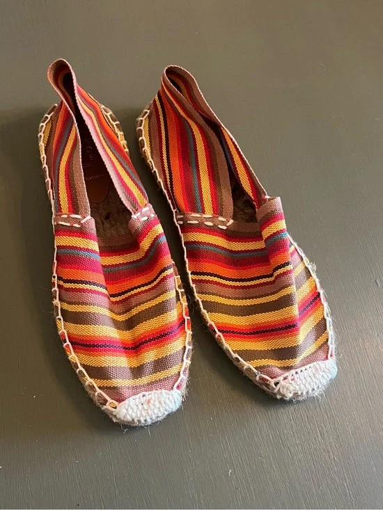 Woven Stripe Espadrilles - Multicolor Women's Slip-Ons