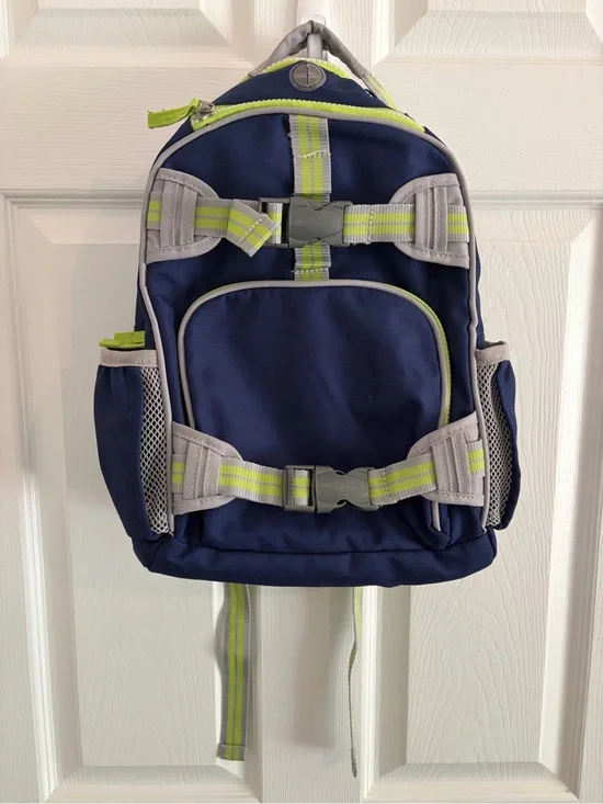 Pottery Barn Kids - Small - Navy With Grey and Lime Accent Kids Backpack