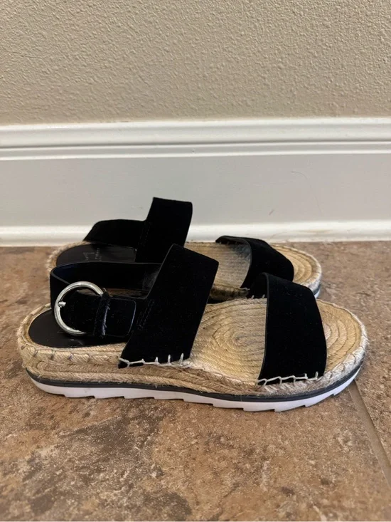 Marc Fisher LTD Phebe 2 black leather espadrille sandals