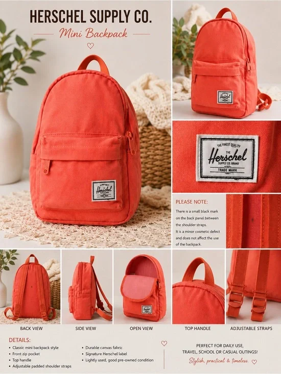 Herschel Supply Company Mini Backpack in Coral