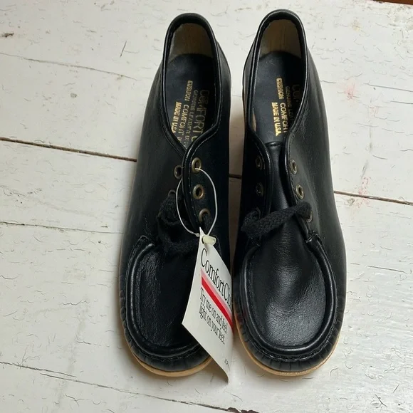 Comfort Club Vintage Style Black Woman’s Sz 6 Made in USA Lace up Shoes NWT