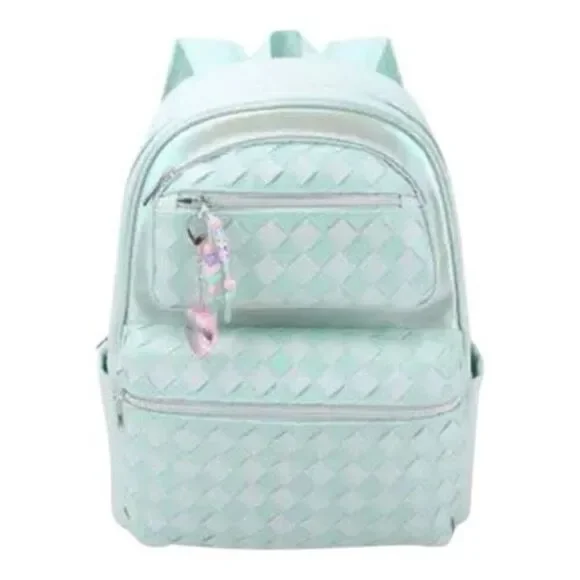 Omg‎ Miss Gwen’s Girls Mint Green Woven Large Faux Leather School Dance Backpack