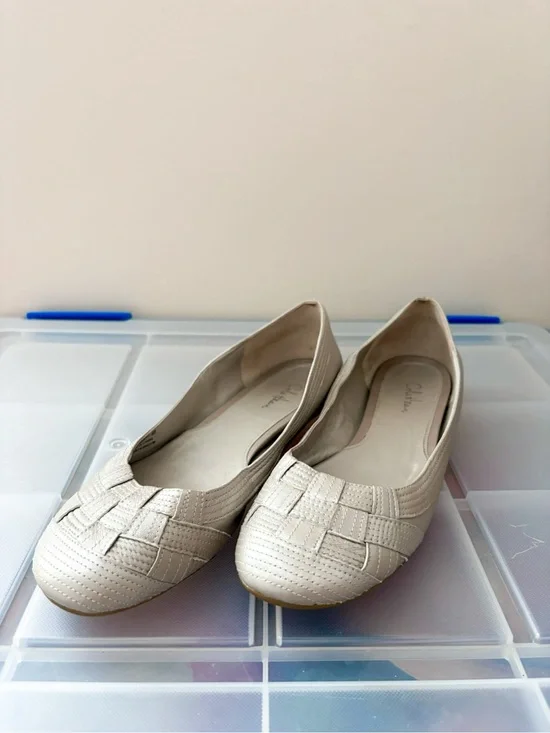 Cole Haan Cream Woven Ballet Flats